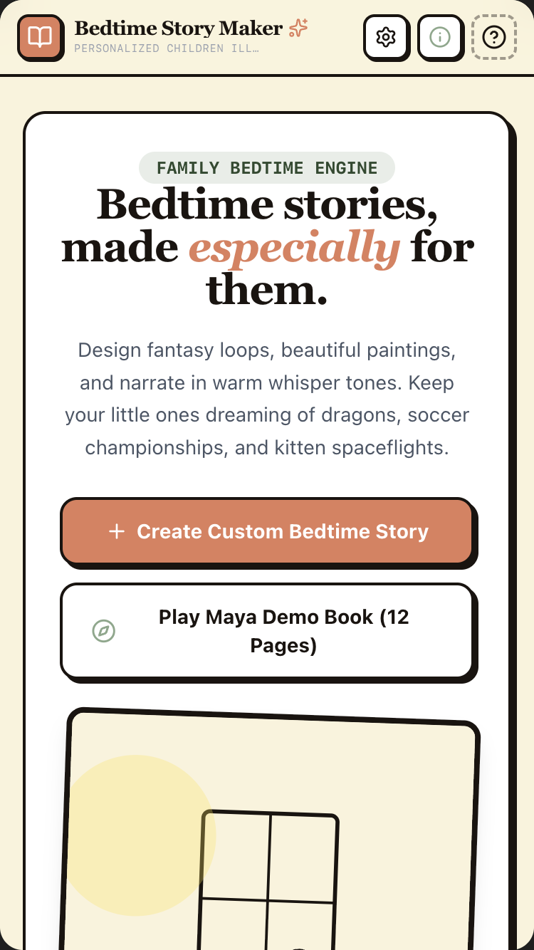 Bedtime Story Maker mobile preview